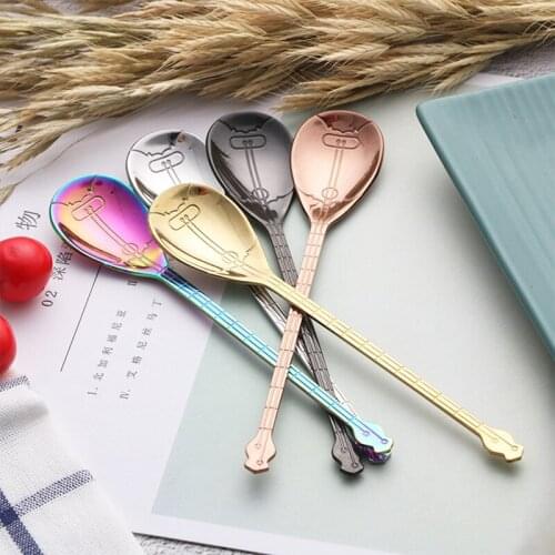 5PCS Stainless Steel Coffee Spoon Teaspoon Children Spoon Beautiful Coffee Tea Use for Cake Spoons