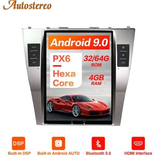 Android 9.0 Tesla Radio Vertical Screen 4+128 For Toyota Camry Aurion 2006-2011 Multimedia Player Car GPS Navigation Auto Stereo