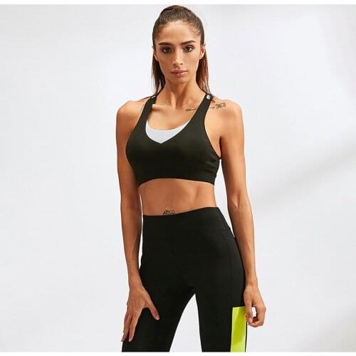 Womens Sports Bra Running Fitness Vest-Style Underwear Sexy Beauty Back Breathable Shockproof Yoga Bra Activewear
