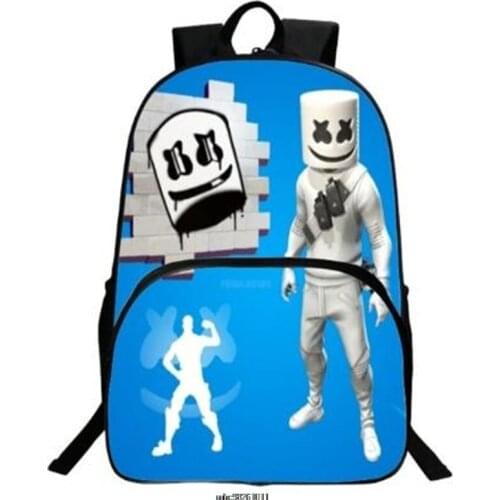 16Inch Kid Child School Bag Mochila Infantil Waterproof Material DJ Marshmello Print hot Sell