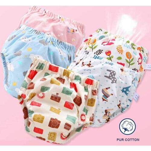 Baby Reusable Cloth diaper Votton Training Pant Panties Ajustable Nappies Washable Children Waterproof Underwear Nappy Changing