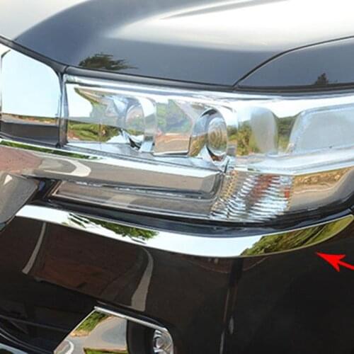 For Toyota Land Cruiser FJ200 2016 2017 ABS Chrome ABS Chrome Front Headlight lamp Eyelid Eyebrows Cover Trim Decoration