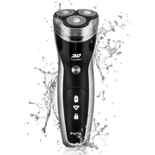 Donlix Electronic Shaver USB Chargeable Trimmer for Men Waterproof Face Cleaning Washable 3D Head Wet Dry Shaving Beard Machine