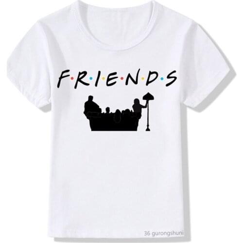 Newly boys t shirt funny TV series friends graphic print girls t-shirt summer fashion aesthetic kids clothes unisex tshirt tops