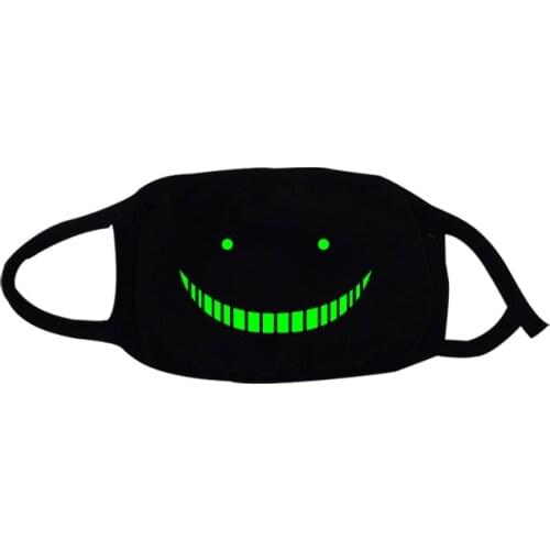 Cosplay Cotton Funny Washable Luminous Dustproof Face Mouth Mask Cartoon Face Reusable Fabric Halloween christmas Party Mask