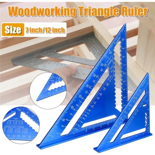 Angle Ruler 7/12 Inch Metric/Imperia Aluminum Alloy Triangular Measuring Ruler Woodwork Speed Square Triangle Angle Protractor