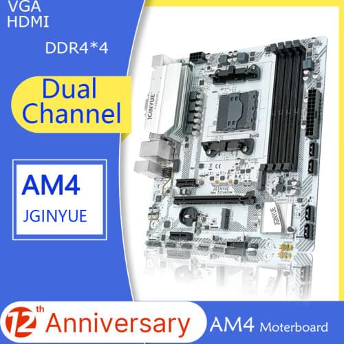 JGINYUE AMD B350 Socket AM4 Motherboard Support AMD 1331 R3 R5 R7 2600 3600 Serise Processor DDR4 Desktop Memory AM4 TITANIUM
