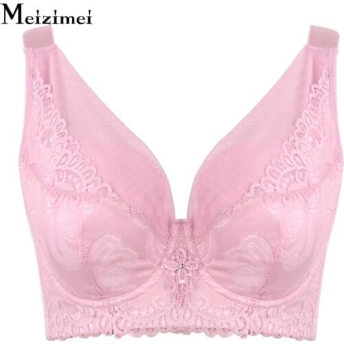 Meizimei women bh super push up lace bra bras large Plus size underwear woman crop tops sexy lingerie minimizer brassiere girlEF