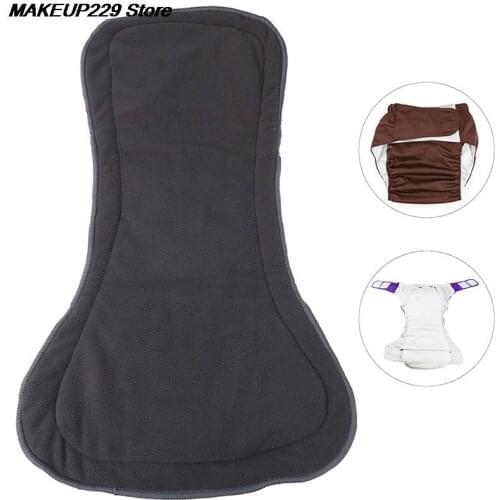 AACAR Reusable Adult Diaper 4Layers Bamboo Charcoal Cloth Diaper Insert Pad Nappy Liner Adult Diaper