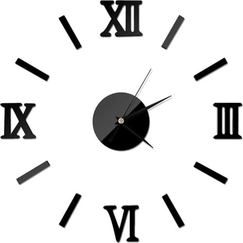 Fashion Wall Clock Modern Design Acrylic Decor 3D Mirror DIY Decor Decal Stickers Home Wall Clock