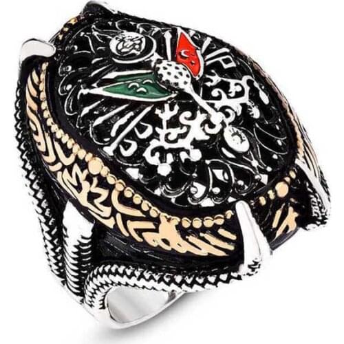 Tevuli 925 Sterling Silver Ottoman State Crested Claw Men 'S Ring