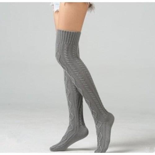 New Winter Warm 75 CM Women Knit Thigh High Over The Knee Socks Long Stockings Leggings Winter Warmers Stockings
