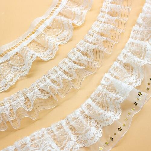 New Star Sequins Gold Thread Double-Layer Folds Lace Trimmings Clothing Accessories, WomenS Underwear, Interior Mesh