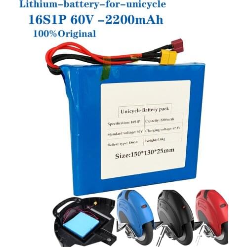 2021 new 16S1P 60V 132wh lithium ion rechargeable battery 2200mAh used for electric unicycle electric scooter and electric banks