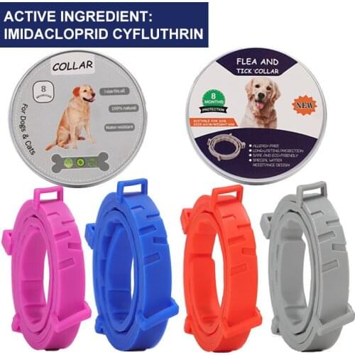 Pet Dog Collar Anti Flea Ticks Mosquitoes Adjustable Outdoor Pet Protective Collar 8 Months Long-Term Validity Dog Accessories