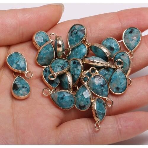 2Pcs Necklace Pendant For Jewelry Making Section Drop-shaped Blue Pendant Necklace Handiwork Sewing Craft Accessory