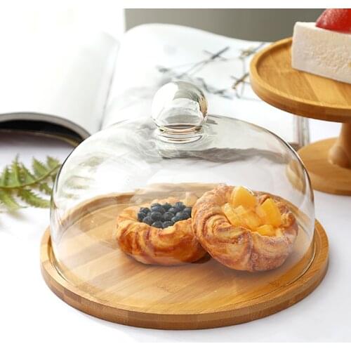 European-style Cake Display Tray with Cover Glass Cover Creative Transparent Dessert Fruit Tasting Pastry Pastry Tasting Tray