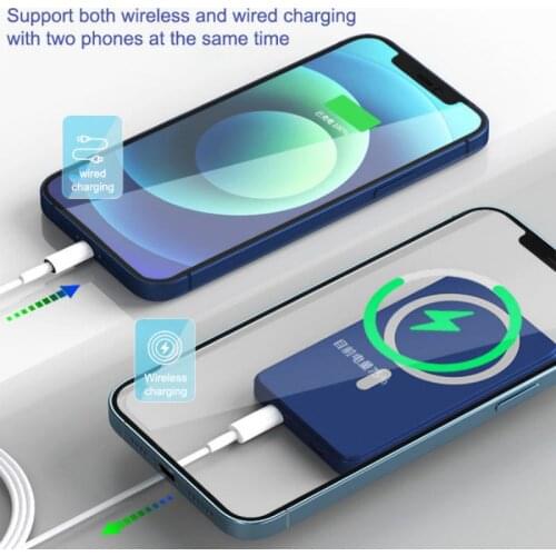 For Apple Magsafe Charger Portable Wireless Powerbank Thin Slim External Auxiliary Battery For Iphone12 Magnetic Mini Power Bank