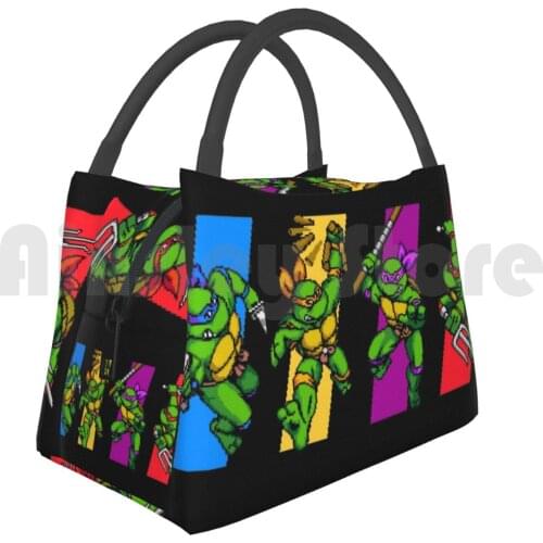 Portable Insulation Bag Select Your Turtle Turtle Shell Snes Pixel Art 16 Bit Arcade Turtles In Time Red