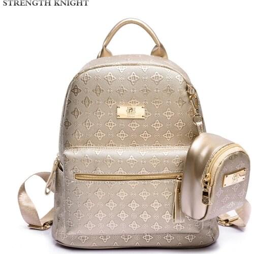 Luxury Backpack Women Bags For Teenager Girls Satchels Fashion Solid Backpacks PU Leather Bag Softback Mochila Feminina