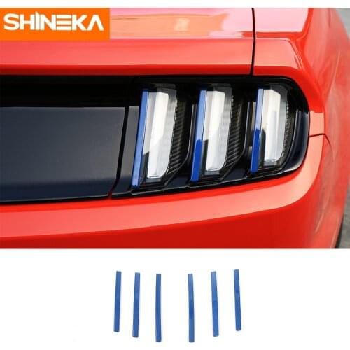 SHINEKA ABS Car Styling Rear Tail Light Lamp Cover Straight Trims Sticker Stripe for Ford Mustang 2015 2016