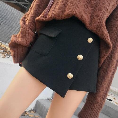 Shorts Women Autumn Winter Shorts Womens High-Waisted Trousers Loose Casual Irregular Pants Ropa Mujer