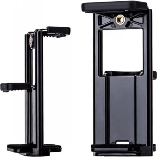 1pc Universal Tablet Phone 2 In 1 1/4" Tripod Mount Clamp Holder Bracket Selfie Clip Tablet Stand Holder