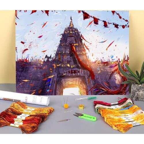 Scenery Time To Celebrate! Printed 11CT Cross-Stitch Kit Embroidery DMC Threads Handicraft Painting Knitting Different