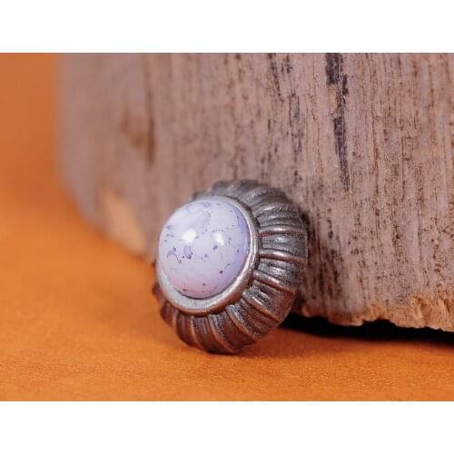 20PC White Bead Flower Studs Rivets Conchos for Leathercraft Bag Shoes Belt