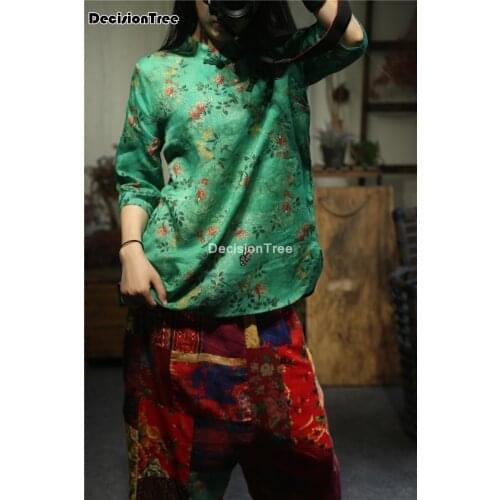 2021 chinese qipao tops women camisa chinese style mujer pattern cheongsam shirt chinese traditional cheongsam blouse