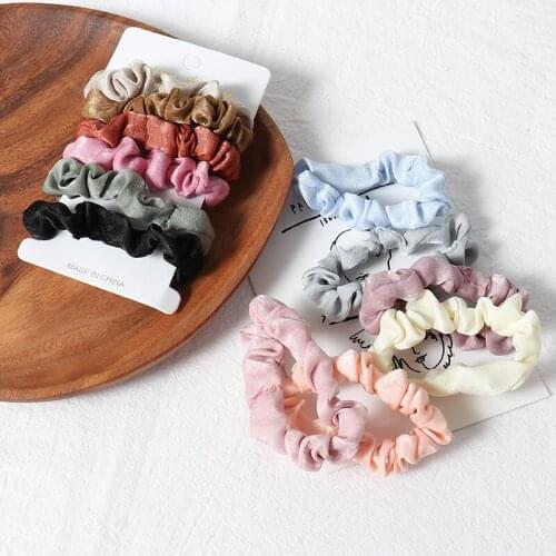 1Set Dot Leopard Scrunchie Elastic Hair Bands Fashion Headband For Women Girls Ponytail Holder Hair Accessorie Set