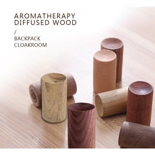 1Pcs Essential Oil Diffusion Wood Aroma Black Walnut Cylinder Home Portable Indoor Lasting Scent Car Decoration For Fragrance