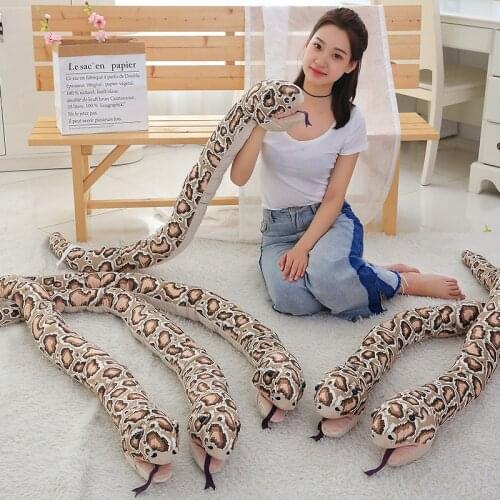 1pc 155cm Simulation Plush Toys Stuffed Giant Snake Animal Toy Soft Dolls Bithday Christmas party Gifts baby Funny Hand Puppet