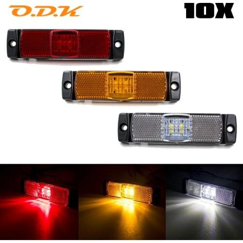 10pcs 4 LED 24V Side Marker Rear Car External Warning Light Clearance Signal Indicator Position Lamp Trailer Truck Lorry