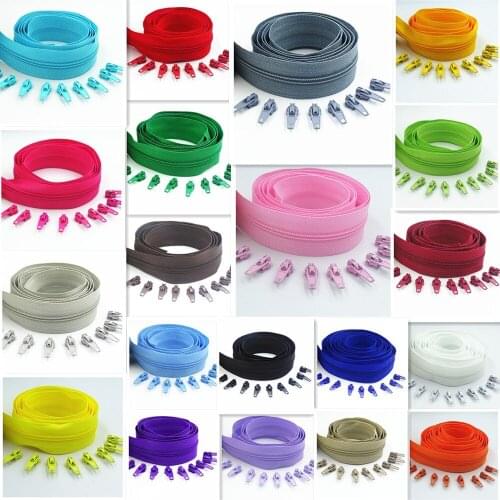 5 Meters Long Zipper 10 Auto Locking Sliders 3# Nylon Zipper Used For Clothing Handbags