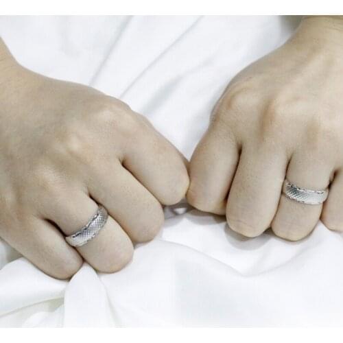 925 Sterling Silver Couple Rings Sets with Special Sides Lover Fine Jewelry Finger Ring for Male Female Anniversary Gifts