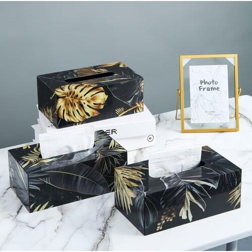 Leaf Pattern Acrylic Tissue Box Paper Towel Holder Modern Living Room Home Decor Bedroom Study Desktop Decor Portable Tissue Box