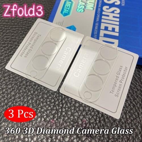 Diamond 3D Camera Lens for Smasung Z Fold3 Flip3 Flip Fold 3 Tempered Glass Screen Protector Len 9H Full Cover Galaxy Z Flip 3