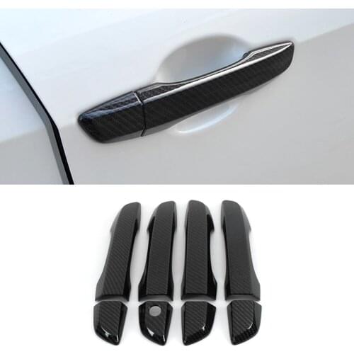 Car Accessories ABS Carbon Gate Door Handle Trim Frame Sticker Cover Exterior Decoration Molding for Honda Civic 10th 2016-2020