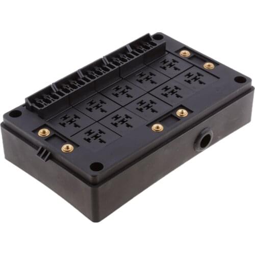 Automotive 18 Way Fuse Relay Box Holder Block Circuit Protector Terminals