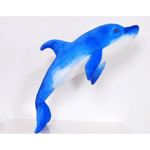 Large 55cm cartoon blue dolphin plush toy soft doll throw pillow birthday gift b0367