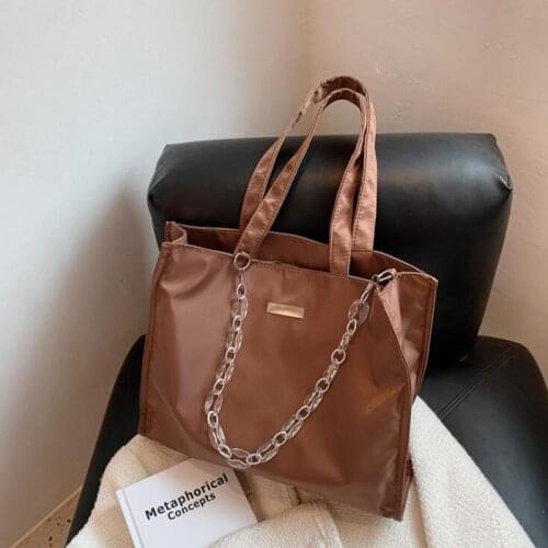 Large Casual Tote Bags Simple Design Handbags For Women Chain Shoulder Bag Fashion Ladies Travel Shopping Bags