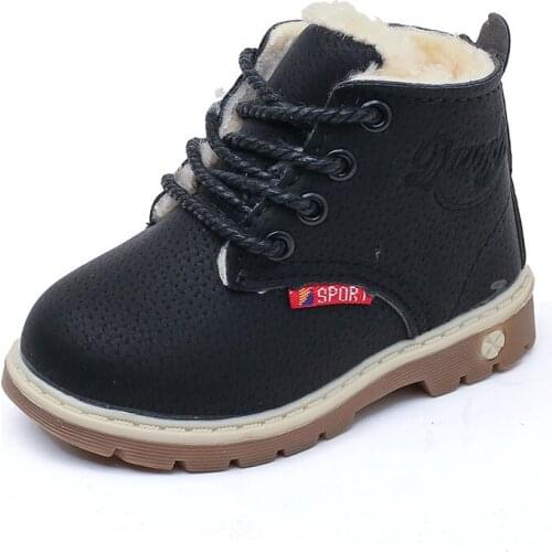 Winter Childrens Boots Girls Boys Plush Martin Boots Casual Warm Ankle Shoes Toddler Kids Baby Snow Boots Sneakers