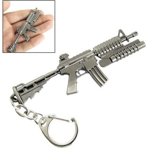 Weapon Gun Keychain Models Superior Grenade Launcher M4 Carbine Shape Pendant Metal Keyring