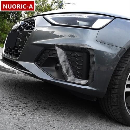 Car Styling Front Bumper Fog Lamp Frame Decoration Cover Trim For Audi A4 B9 2020 2021 Automobile Exterior Accessories