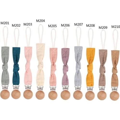 Baby Pacifier Clip Chain Cotton Pacifier Holder Dummy Clips Handmade Baby Gift F3ME