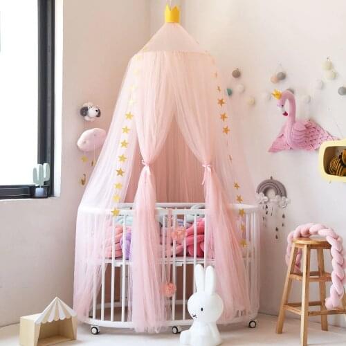 Baby Canopy Mosquito Net Kids Bed Canopy Tulle Curtain Around Dome Crib Hanging Tent Children Play Tent House Room Decoration