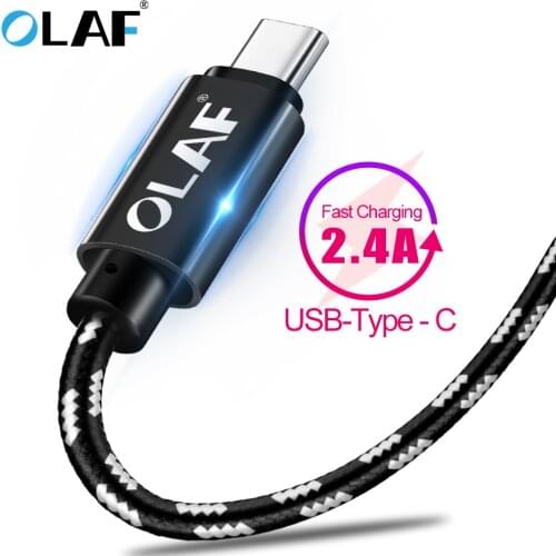 OLAF Nylon Braided USB Type C Cable Fast Charging USB C Cable For Samsung Galaxy S9 S8 Xiaomi Mi 8 Data Sync Type-C Phone Cable
