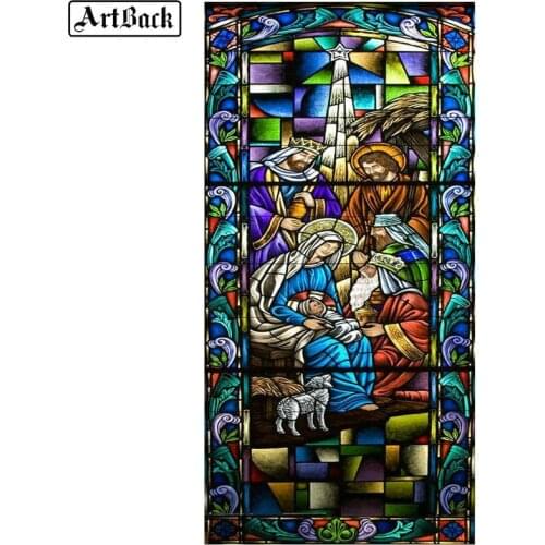 ARTBACK Diy Diamond Painting Jesus Virgin Mary 5d Full Square Diamond Mosaic Religious Cross Stitch Home Decoration