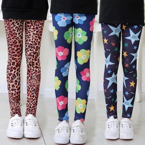 Girls Leggings 2-11Years Children Pants Colorful Printing Cute Baby Girl Clothes Kids New Thin Milk Silk Stretch Skinny Trousers